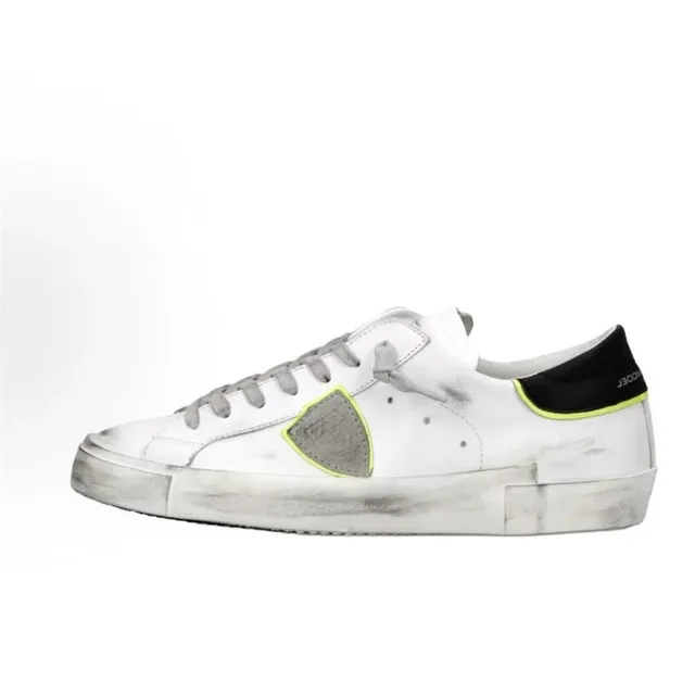 Philipp Plein Classic Sneaker Distressed White with Neon Trim