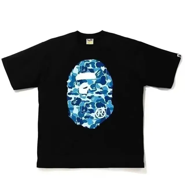 BAPE Shark Hoodie Tee Blue Camo Ape Head