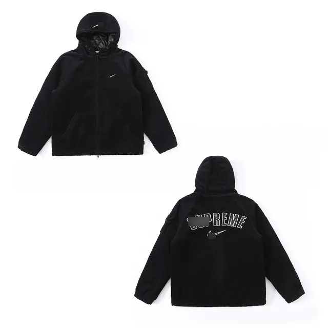 Supreme × Nike Corduroy Hooded Jacket Black