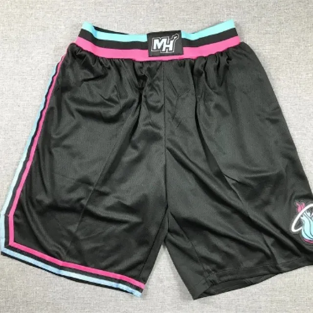 NBA Basketball Shorts Black with Pink and Aqua Trim