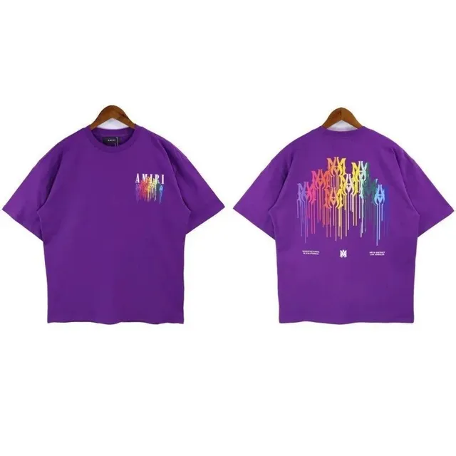 Amiri Graphic Tee Rainbow Drip Logo