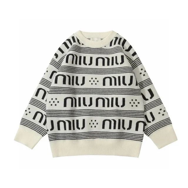 Miu Miu Knit Sweater Logo Intarsia