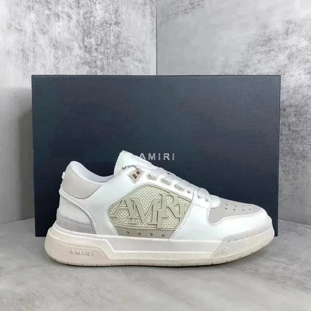 Amiri Signature Sneaker White/Grey Logo Panel
