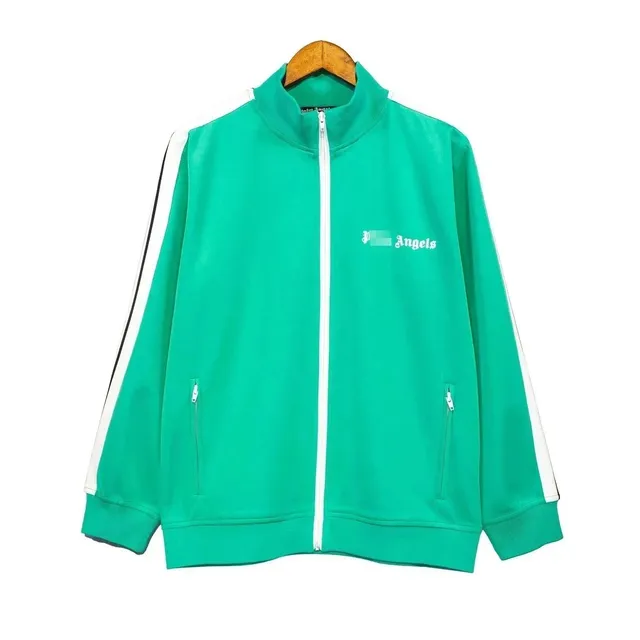 Palm Angels Track Jacket Green with White Stripes