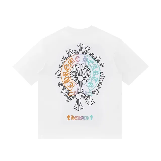 Chrome Hearts Graphic Tee Rainbow Cross Logo