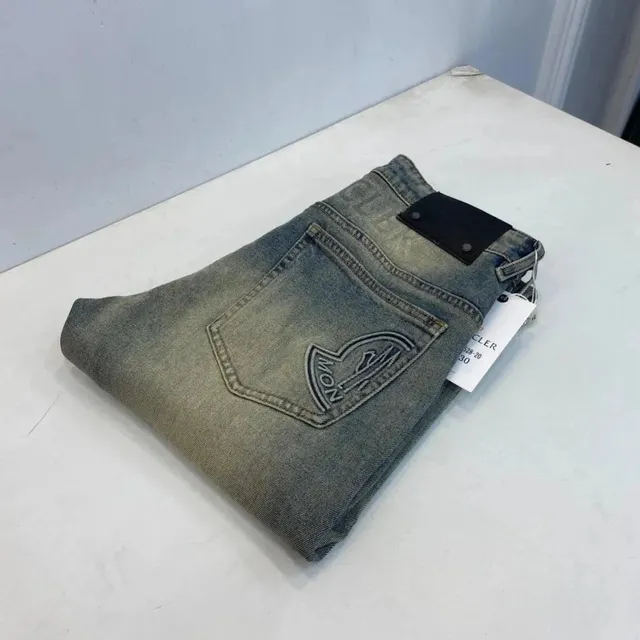 Moncler Jeans Washed Denim with Logo Patch