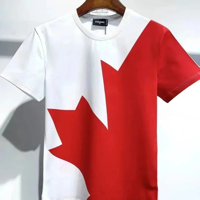 Dsquared2 Graphic T-Shirt Maple Leaf Print