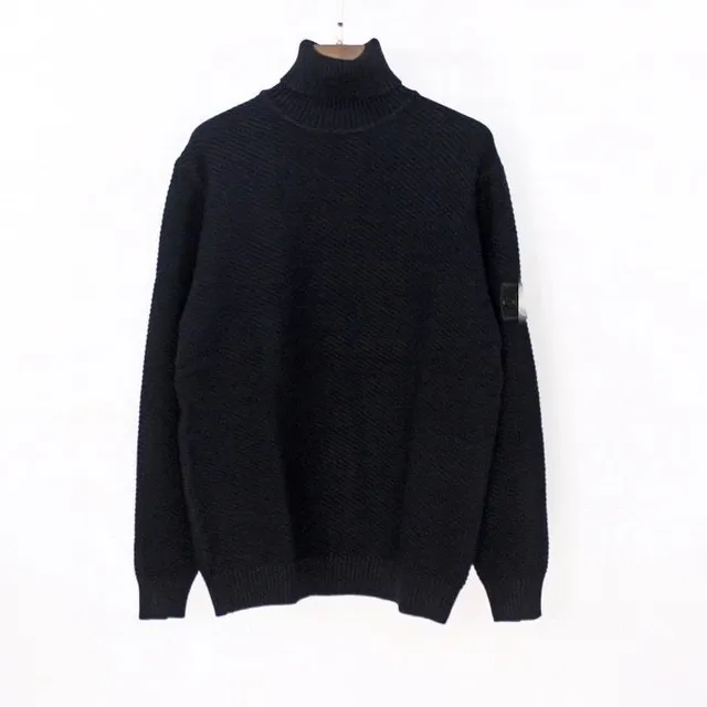 Stone Island Turtleneck Sweater Ribbed Knit with Badge