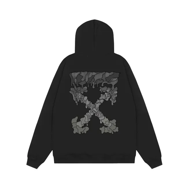 Off-White Zip-Up Hoodie Melted Arrow Print