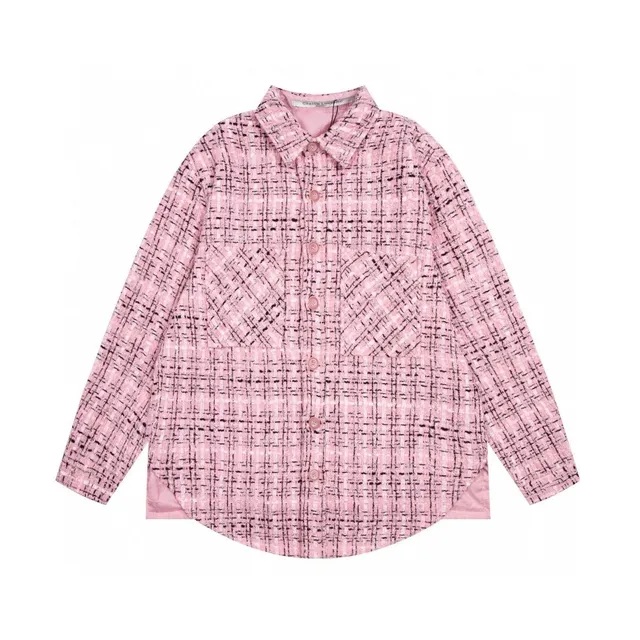 Chanel Tweed Shirt Pink and Black Tweed