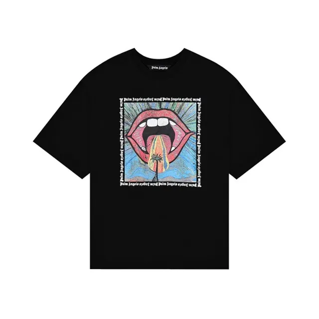 Palm Angels Graphic Tee Lips Print