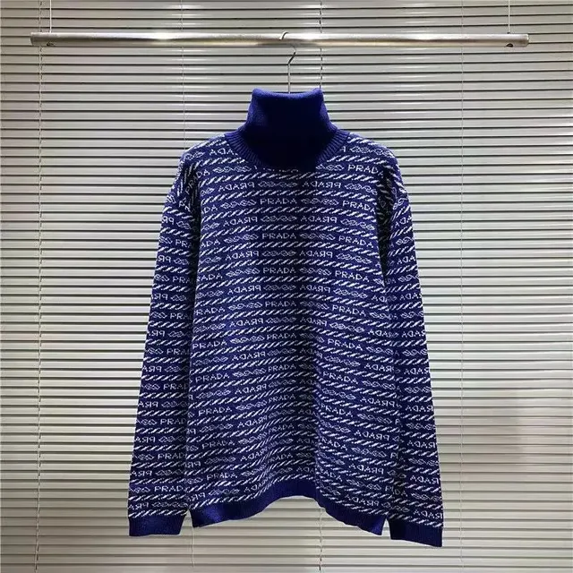 Prada Turtleneck Sweater Logo Intarsia