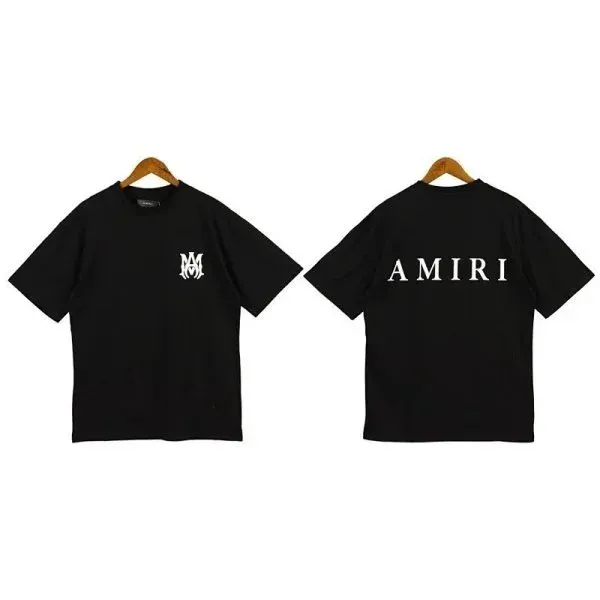 Amiri Logo Tee Black with White Logo