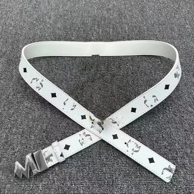 MCM Logo Print Belt Monogram