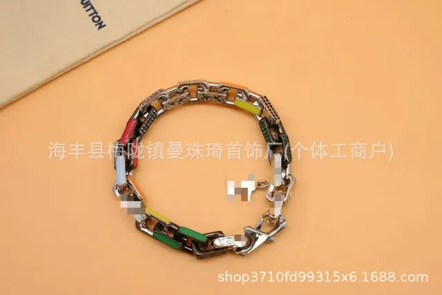Louis Vuitton Chain Bracelet Multicolor Enamel Links