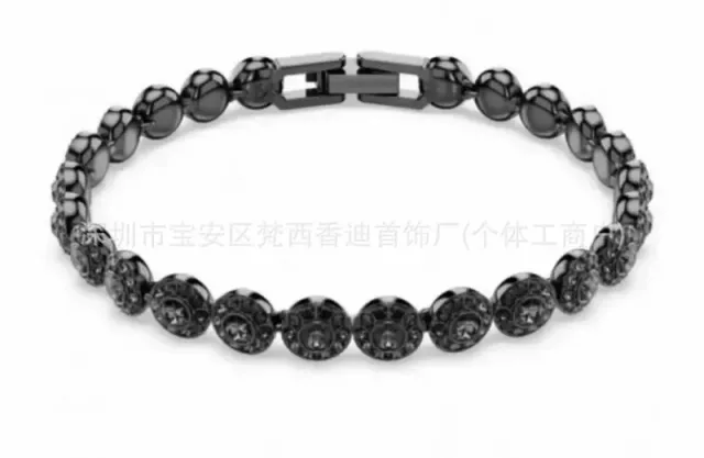 黑水晶罗马枪黑手链