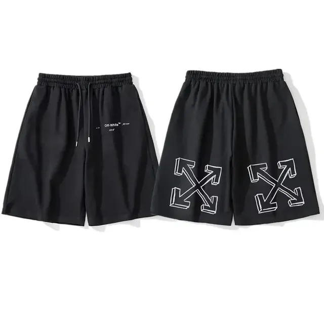 Off-White Arrow Shorts Black with White Arrows