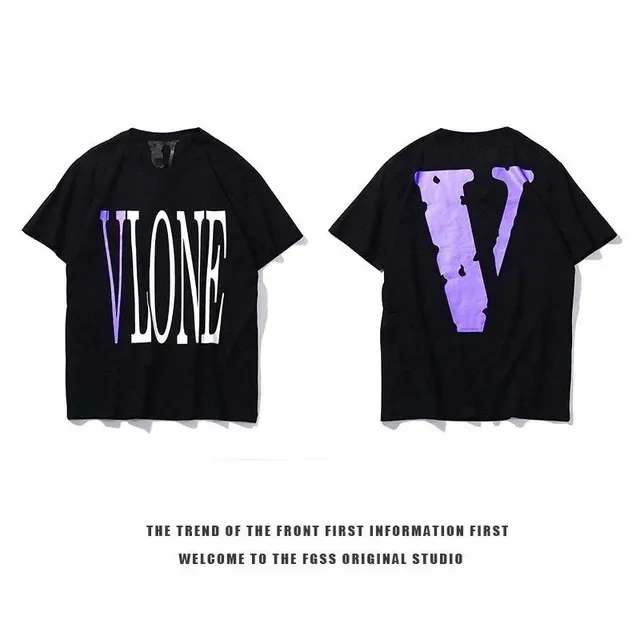 Off-White Logo T-Shirt Purple and White V-Lone