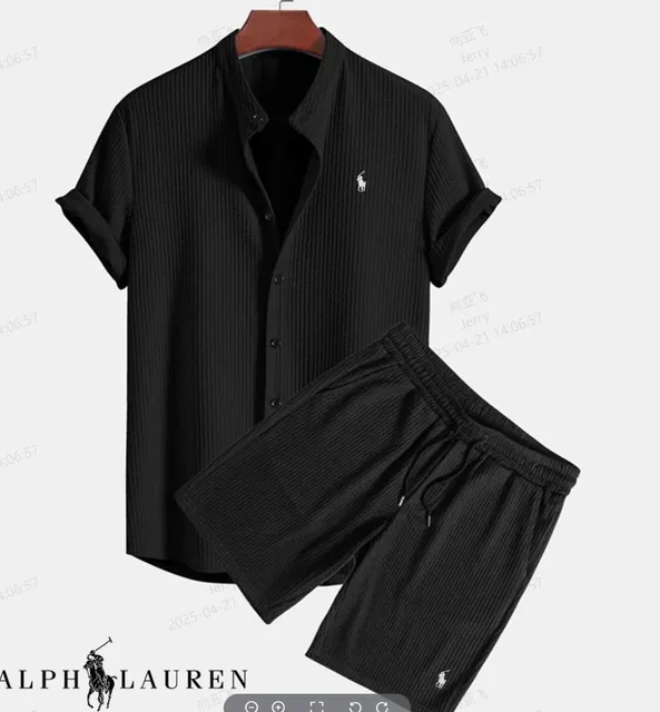 Polo Ralph Lauren Short-Sleeve Shirt and Shorts Set Ribbed Knit