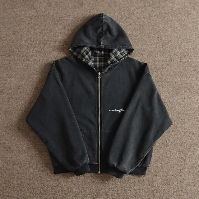 Experiment Five Zip-Up Hoodie Plaid Lining