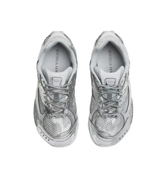 Bottega Veneta Track Trainer Metallic Silver