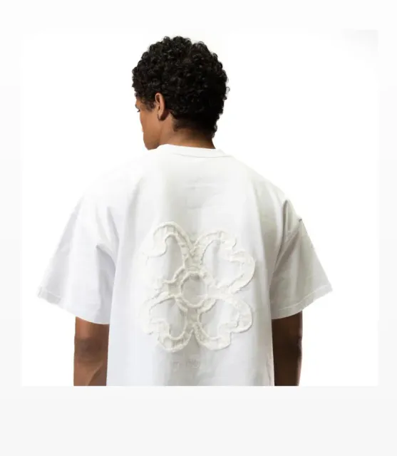 Takashi Murakami Flower Embroidered Tee White Flower Back