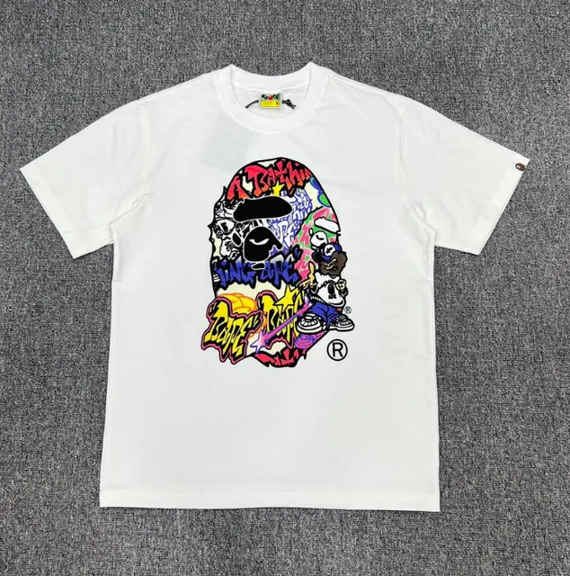 BAPE Shark Tee Graffiti Skull
