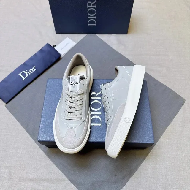 Dior B23 Low Top Sneaker Grey Suede and Leather