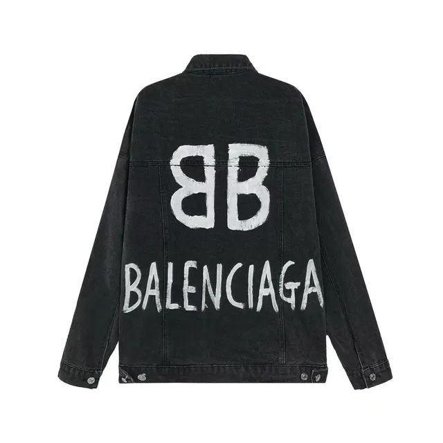 Balenciaga Denim Jacket Painted Logo