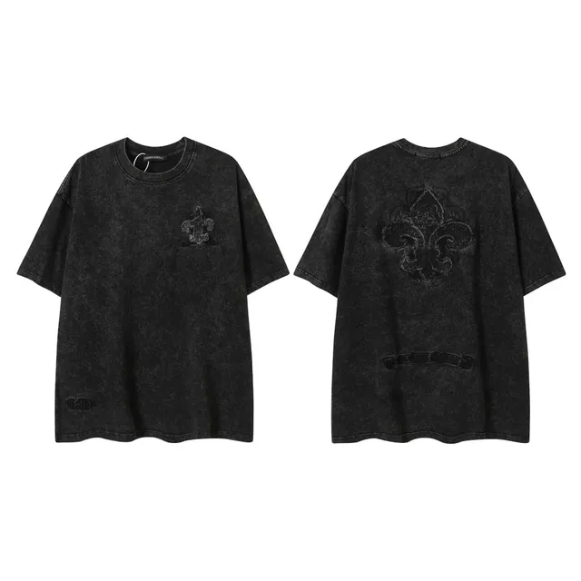 Chrome Hearts Fleur-de-Lis T-Shirt Acid Wash Black