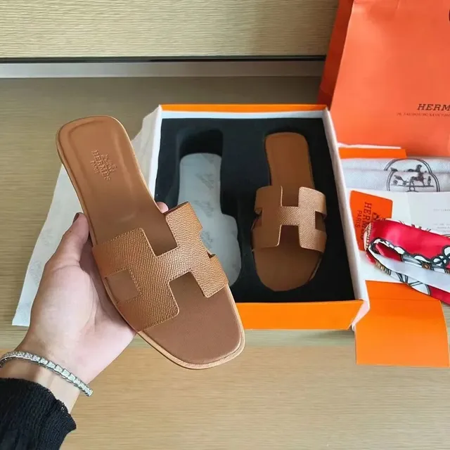Hermès H Slides Epsom Leather