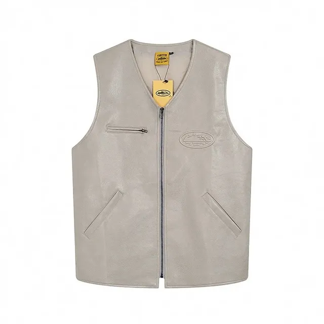 Chrome Hearts Leather Vest Embossed Logo