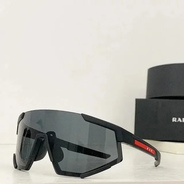 Prada Shield Sunglasses Black Frame with Red Detail