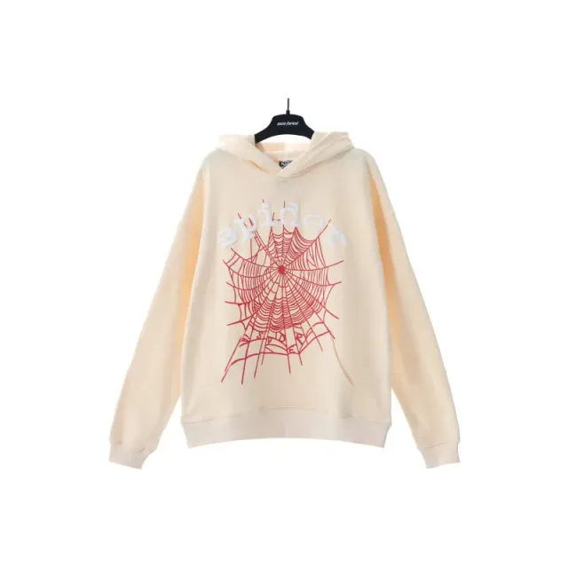Sp5der Spider Web Hoodie Red Web Print