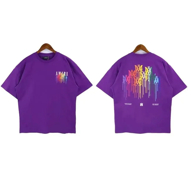 Amiri Graphic Tee Rainbow Logo Print