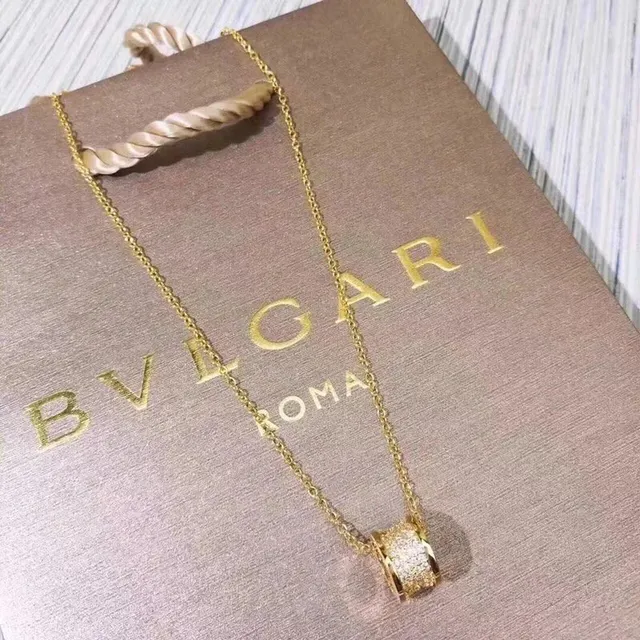 Bulgari Serpenti Tubogas Necklace Pave Diamond