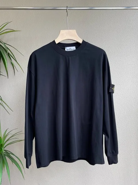 Stone Island Long-Sleeve T-Shirt Compass Patch Black