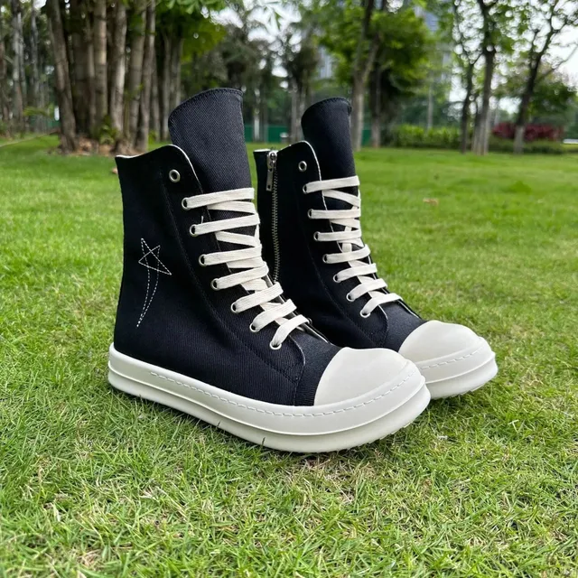 Rick Owens High-Top Sneaker Star Embroidery
