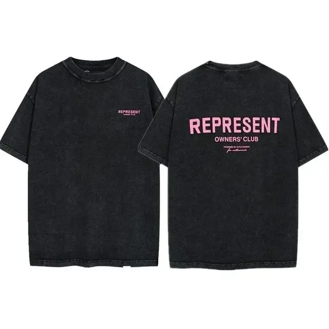 Represent Owners' Club Tee Acid Wash Black