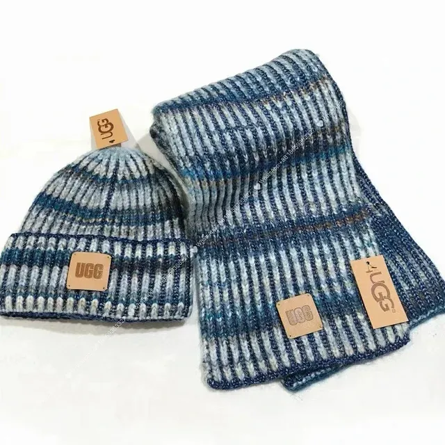 UGG Knit Beanie and Scarf Set Multi-Stripe