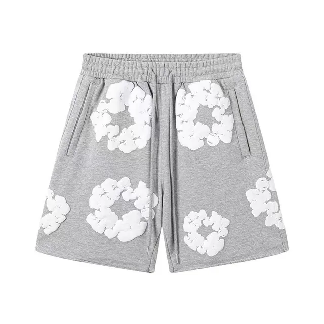 Off-White Floral Appliqué Shorts Cloud Print