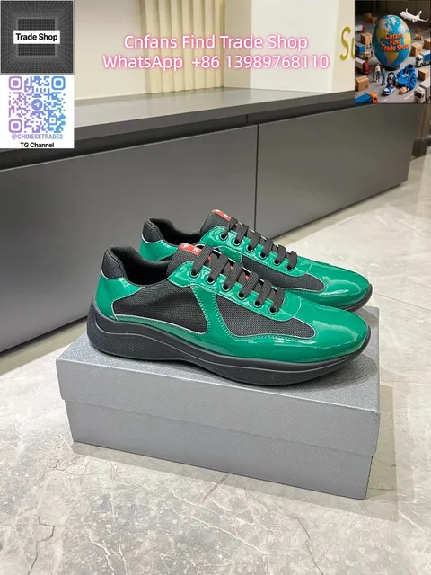 Prada Linea Rossa Trainer Glossy Green and Black