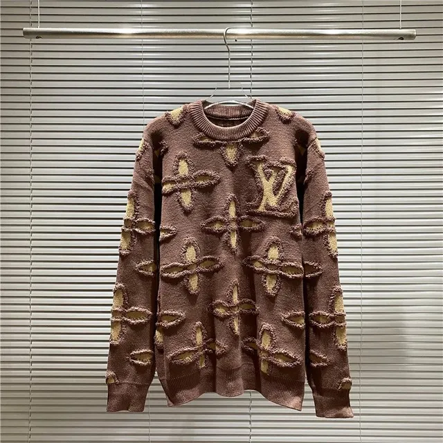 Louis Vuitton Monogram Knit Sweater Brown Beige