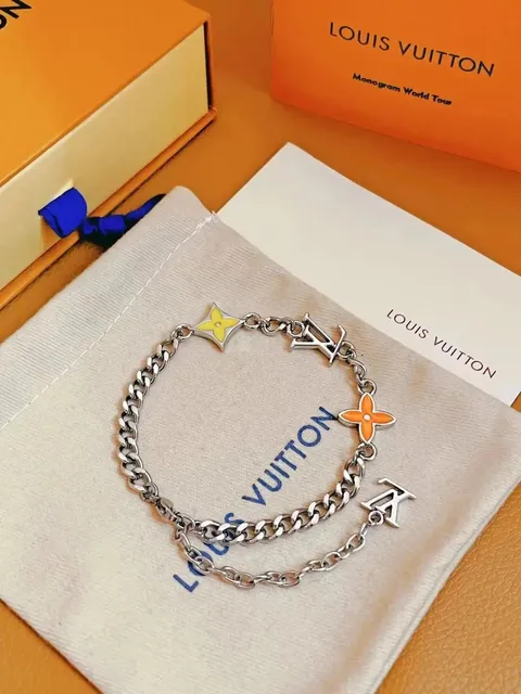 Louis Vuitton Chain Bracelet Monogram Flower Charm