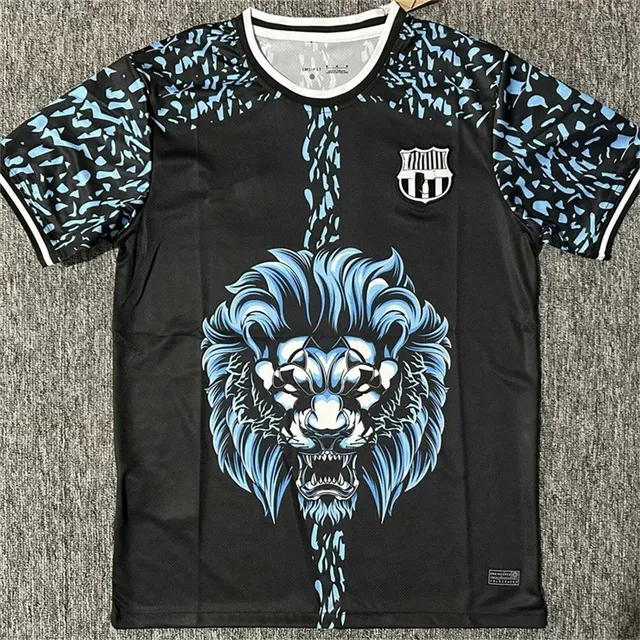 FC Barcelona Lion Graphic Jersey Black with Blue Lion Print