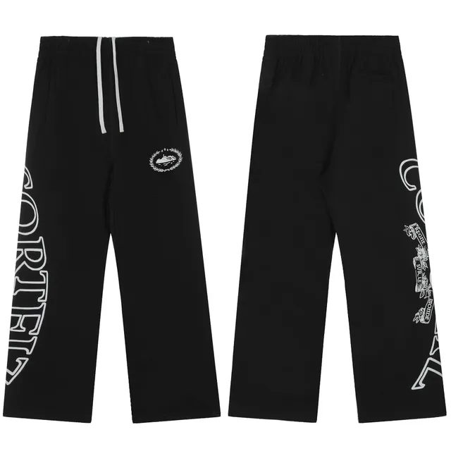 Corteiz Sweatpants Logo Print Black