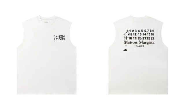 Maison Margiela Sleeveless Tee Number Print