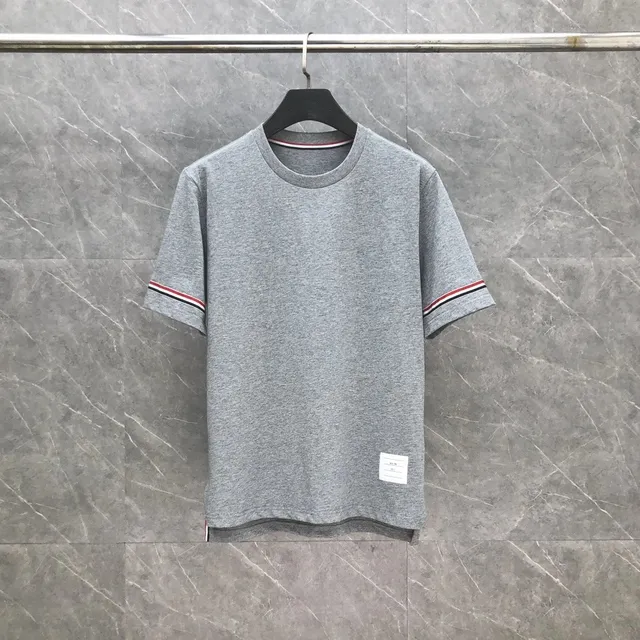 Thom Browne Cotton Tee Four-Bar Stripe Sleeve