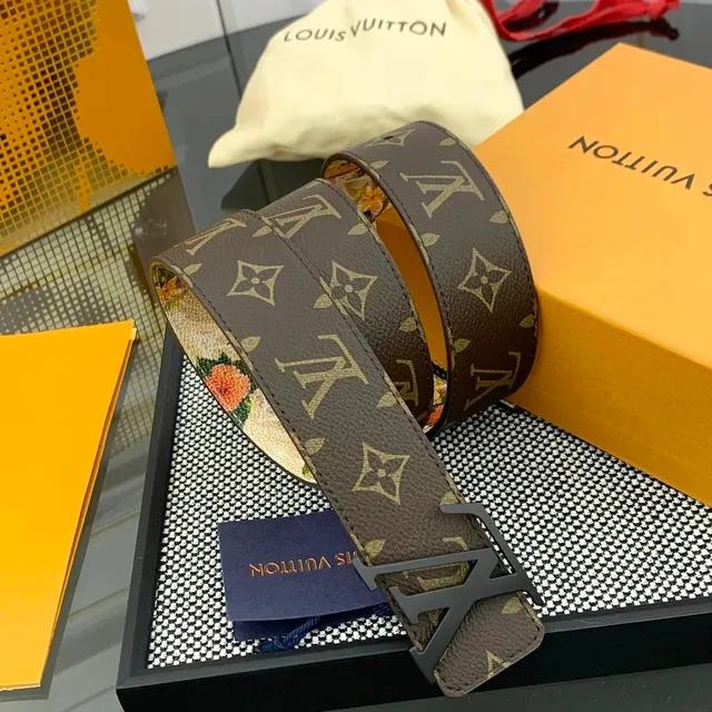 Louis Vuitton LV Monogram Belt Floral Reverse