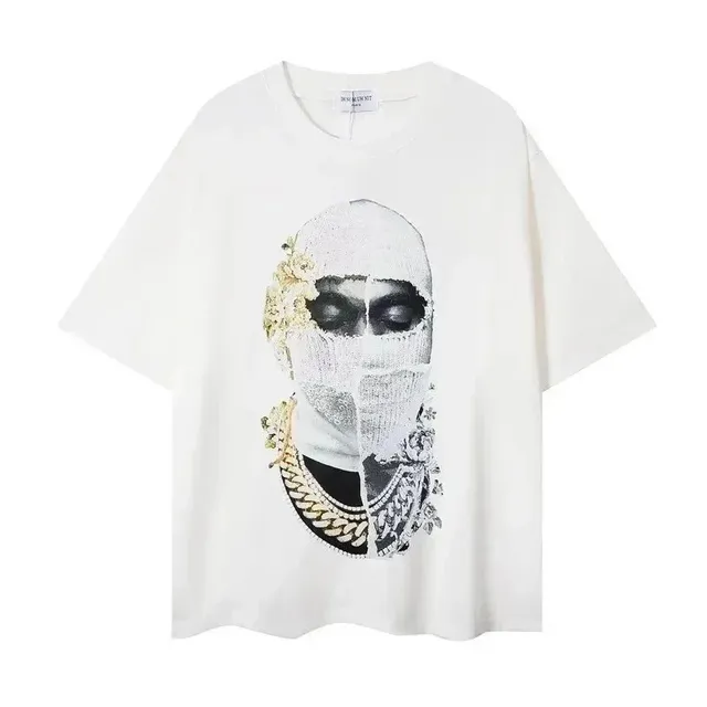 Saint Laurent Graphic T-Shirt Balaclava Print
